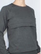 Sweat d'allaitement gris foncé profil