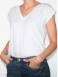 T-shirt réversible blanc profil gauche col V