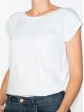 T-shirt réversible blanc profil gauche col rond