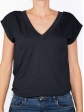 T-shirt réversible noir face col V