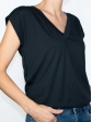 T-shirt réversible noir profil col V