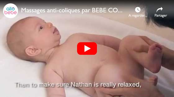 Video montrant un massage pour soulager les coliques du nourrisson