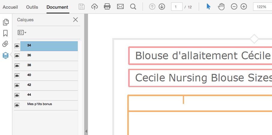 Imprimez uniquement votre taille grâce aux calques PDF